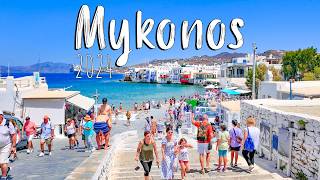 Mykonos Greece a high quality walking tour in 4k port included Greece 2024 [upl. by Nyladam619]