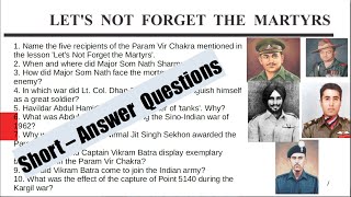 Lets Not Forget The Martyrs  Short Answer Questions  Class 11th General English PSEB [upl. by Cole11]