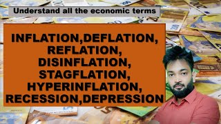 Inflation Deflation Reflation Disinflation Stagflation Recession Depression NDA  CDS UPSC [upl. by Hairom]