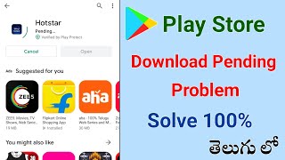 how to fix google play store download pending problem in telugu  play store not working in telugu [upl. by Lerej]