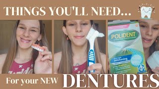 Things Youll Need For NEW Dentures 🦷 [upl. by Reginnej]