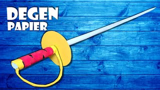 Degen selber machen Fechten mit Schwert aus Papier basteln  paper sword DIY craft 4K [upl. by Chelsie]