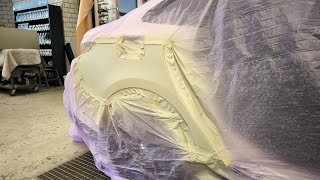 how to primer after putty Work prepair for Painting Auto Paint German Painting abrargermanvlogs [upl. by Milburr788]