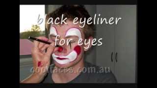 HOW TO PAINT A CLOWN FACE WITH GREASEPAINT [upl. by Nnylatsyrk]