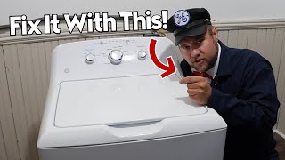 GE Washer Wont Drain or Spin Dry Clothes Well  How to Fix With a Drill [upl. by Encratis]