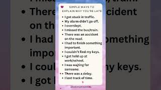 Simple Ways To Explain Why Youre Late [upl. by Odla]