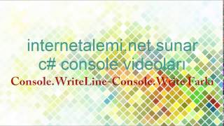 c Consolevideo1 WriteLine Write Farkı [upl. by Arriet129]