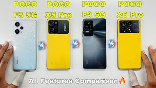 Poco X6 Pro VS Poco X5 Pro VS Poco F5 VS Poco F4 Speed Test And Comparison All Features [upl. by Ennayt]