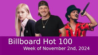 Billboard Hot 100  Week of November 2nd 2024 [upl. by Enoryt]