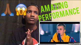 Justin Bieber Emotional Live Performance Love Yourself One Love Manchester Ariana Grande Reaction [upl. by Aicileb]