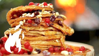 👑 KING 👑 Pancakes made in Nature on REAL FIRE🔥🔥🔥WARNING FOODPORN [upl. by Akceber]