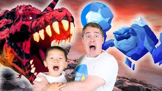 Lava and Ice Trex Egg Hunt  Educational Dinosaur Videos for Kids by Papa Joel’s English [upl. by Va562]