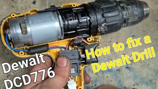 How to replace a motor on a Dewalt DCD776 cordless drill with a burnt out motor [upl. by Claribel]