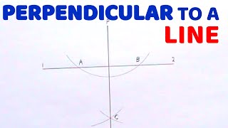 HOW TO DRAW A PERPENDICULAR TO A LINE FROM A POINT OUTSIDE THE LINE  Technical drawing [upl. by Elahcar]