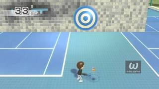 Wii Sports Tennis Target Practice  My Record 49 Pts [upl. by Akihsar511]