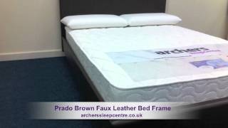 Prado Brown Faux Leather Bed Frame [upl. by Yttocs]