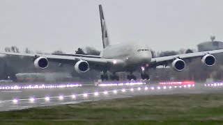 A380 Lands Sideways In Extreme Crosswind [upl. by Attenra]