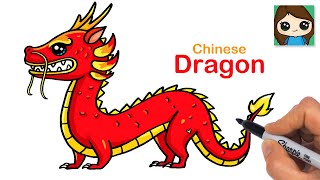 How to Draw a Chinese Dragon  Loong [upl. by Jard]