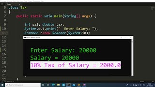 Java program to calculate Tax of a Salary  Learn Coding [upl. by Bores]