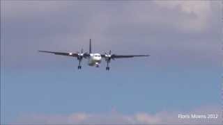 Fokker 50 Denimair Landing  Brussels Airport [upl. by Leirvag659]