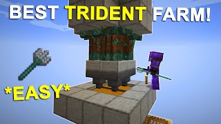 Minecraft EASY Trident Farm Best Design 120 Tutorial [upl. by Mcgruter]