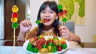 SALSA PENGEN SATE JELLY WARNA WARNI 🍡 BIKIN SENDIRI DI RUMAH  Salsa and Family [upl. by Nisotawulo872]