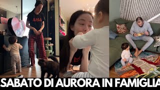 AURORA RAMAZZOTTI sabato in famiglia con CESARE Casa e bimbo bellissimi [upl. by Zednanref360]