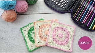 Jak zrobić podkładkę pod kubek na szydełku Granny square krok po kroku  pasartpl [upl. by Tatianna184]