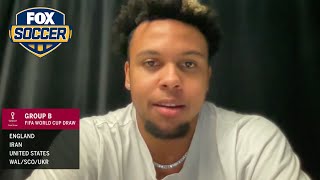 2022 FIFA World Cup Weston McKennie reacts to United States group draw  FOX Soccer [upl. by Nosak347]