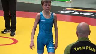 Wrestling  Ringen DM 2023 Jugend A 42 kg Freestyle Löwer  Völk [upl. by Enihsnus]