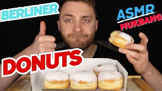 BERLINER DONUTS BREAKFAST  ASMR mukbang eating donuts [upl. by Nilatak]