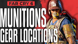 Far Cry 6 MUNITIONS GEAR SET LOCATION GUIDE  HELMET PANTS CHEST SHOES BRACELET [upl. by Pippy1]