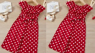 Kids jumpsuit cutting and stitching56 year old girl dress design cutting and stitching [upl. by Ojiram]