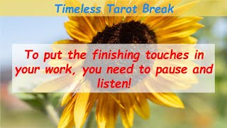 B0022 TAROT BREAK To put the finishing touches in your work you need to pause and listen [upl. by Annig]