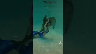 Mermaid escapes from a fishing net underwater 😱 realmermaid [upl. by Llewxam]