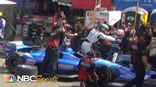 INDYCAR FIGHT Sebastien Bourdais Takuma Sato trade blows in pit lane  Motorsports on NBC [upl. by Sanjay]