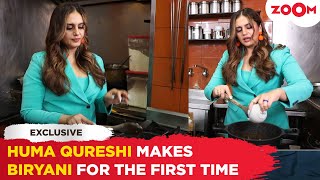 INSIDE Huma Qureshis kitchen as she makes biryani for the first time  Exclusive [upl. by Asirrac]