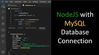 MySQL Database connection from node js application [upl. by Akamaozu]