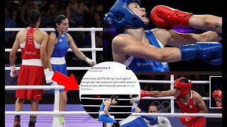 FEMALE BOXER QUITS OLYMPIC BOUT AGAINST BIOLOGICALLY MALE OPPONENT [upl. by Holly851]