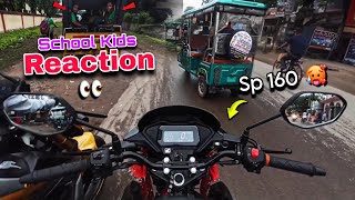 First Time Ride Honda Sp 160 🥵   Black Cheetah 🖤  initial pickup 🤯  School kids Reaction 😻 [upl. by Preciosa]