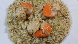 Risotto alle capesante e crema di broccoli 😋😋 una bontà quando hai ospiti a cena [upl. by Leiuqeze]