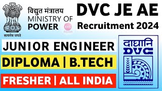 DVC Recruitment 2024  DVC JE Recruitment 2024  DVC Junior Engineer Vacancy 2024  Junior Engineer [upl. by Dalston]