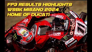 FP3 WSBK misano 2024 Ducati stronger at home Gardner the best of Yamaha [upl. by Dag494]