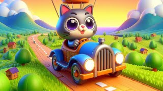 La voiture bleue est la préférée du chat  Comptines pour enfants [upl. by Lladnew]