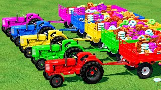 SWEET TRANSPORT DONUTS WITH MINI URSUS TRACTORS Farming Simulator 22 [upl. by Airrotal438]