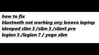 how to fix lenovo laptop bluetooth not working [upl. by Nolasba]