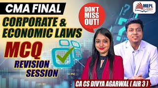 CMA Final  Corporate Law amp Compliances MCQs Revision  MEPL Divya Agarwal [upl. by Noswad861]