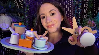 ASMR  Complete Wooden Makeover haircut makeup manicure layered sounds [upl. by Nichols]