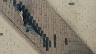 Roof Damage Flyover DJI 0069 1 [upl. by Aihtibat]