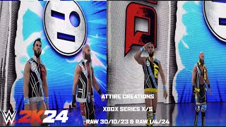 WWE 2K24  DIY RAW 301023 amp RAW 1424 Attires Now On Community Creations [upl. by Odnesor556]